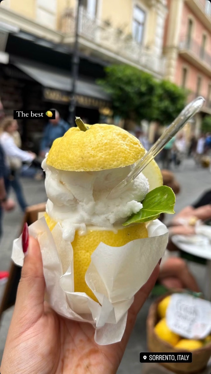 Lemon gelato in Sorrento, Amalfi Coast